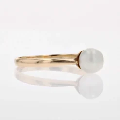 Bague solitaire perle de culture or