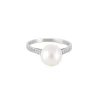 Bague Solitaire Perle Diamants