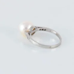 Bague Solitaire Perle Diamants