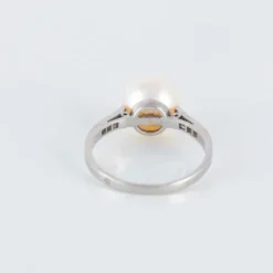 Bague Solitaire Perle Diamants