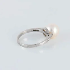 Bague Solitaire Perle Diamants