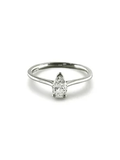 Bague solitaire platine diamant 0,45 ct