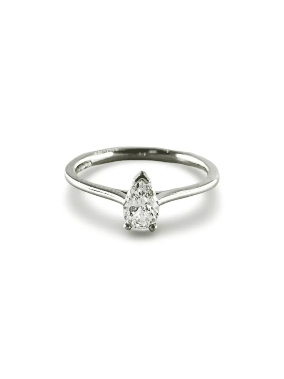 Bague solitaire platine diamant 0,45 ct