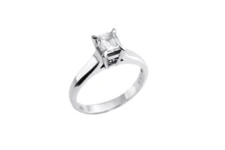 Bague Solitaire Platine Diamant émeraude