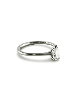Bague solitaire platine diamant 0,45 ct