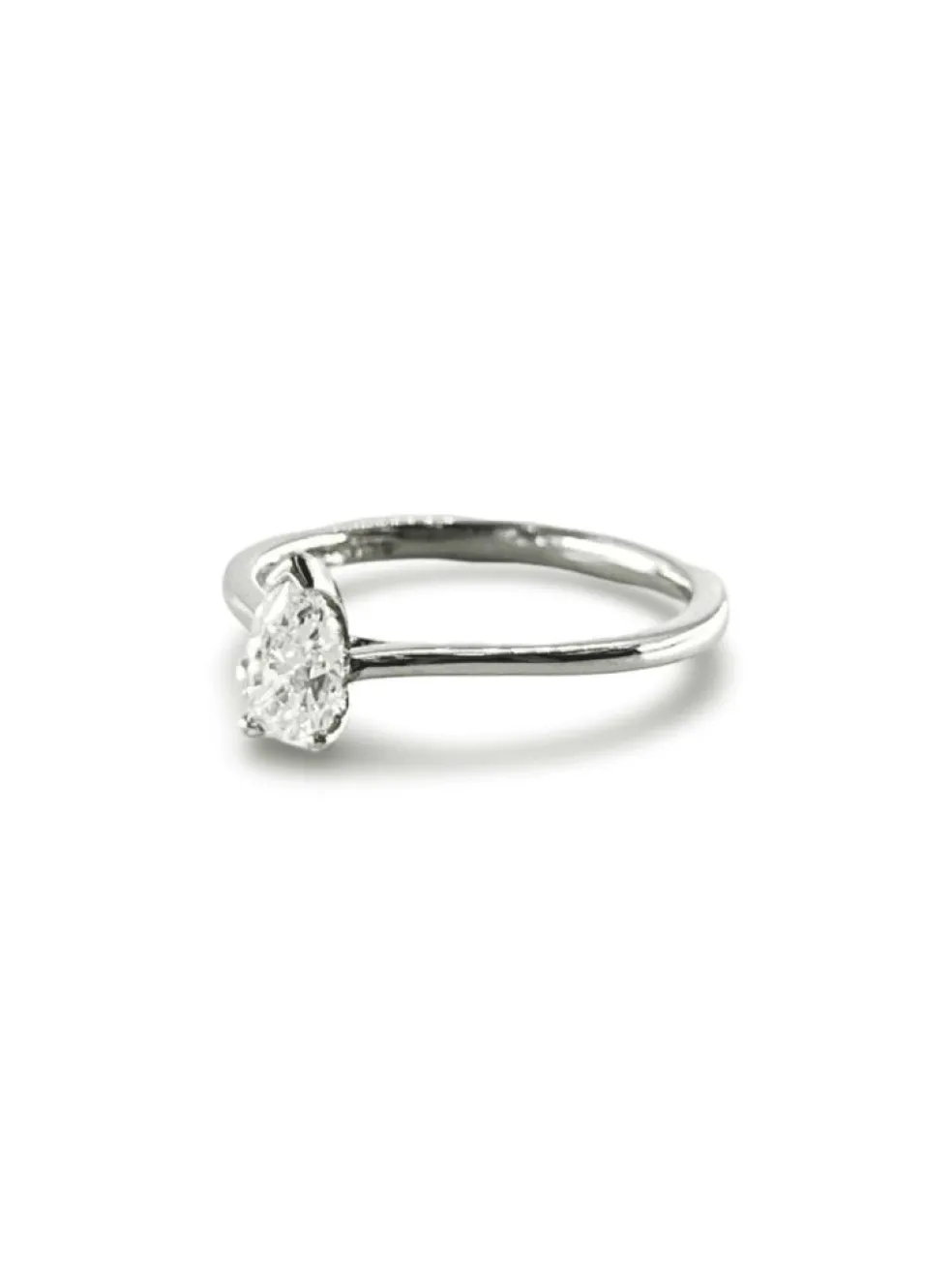 Bague solitaire platine diamant 0,45 ct