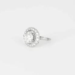 Bague solitaire platine diamant 2,20ct