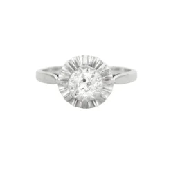 Bague solitaire platine et diamant