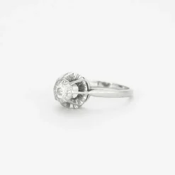 Bague solitaire platine et diamant