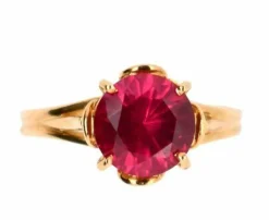 Bague Solitaire Rubellite