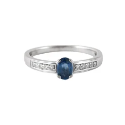 Bague Solitaire Saphir 10 Diamants