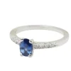 Bague solitaire saphir et diamants