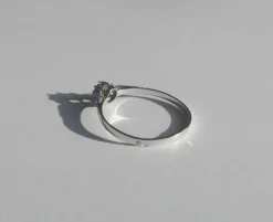 Bague solitaire saphir or blanc et platine