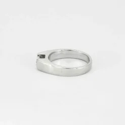 Bague Solitaire Style Chevalière Or Blanc Diamant