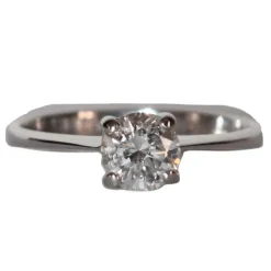 Bague Solitaire Sur Or Blanc