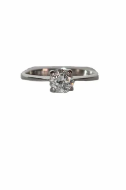 Bague Solitaire Sur Or Blanc