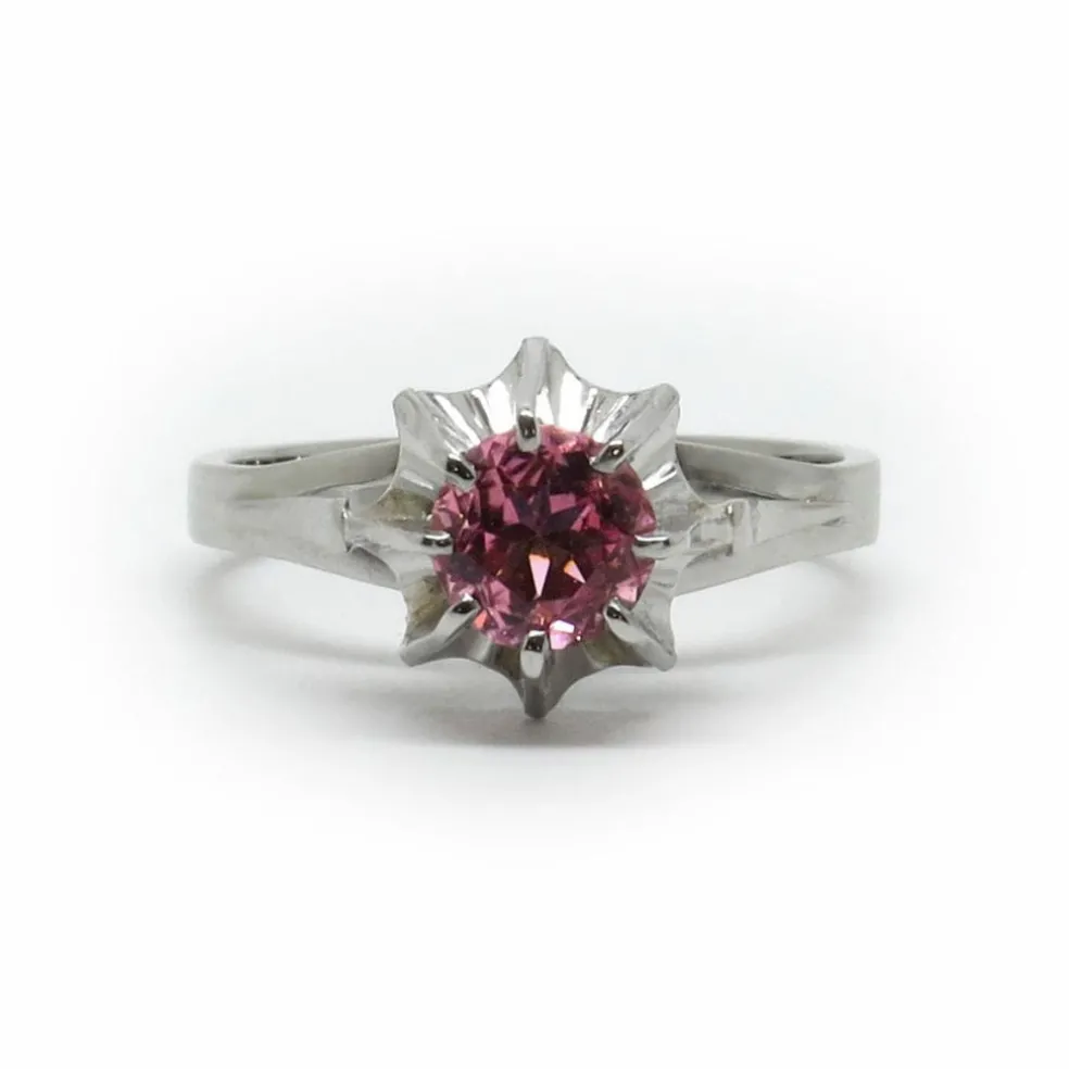 Bague Solitaire Tourmaline Rose