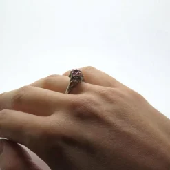 Bague Solitaire Tourmaline Rose