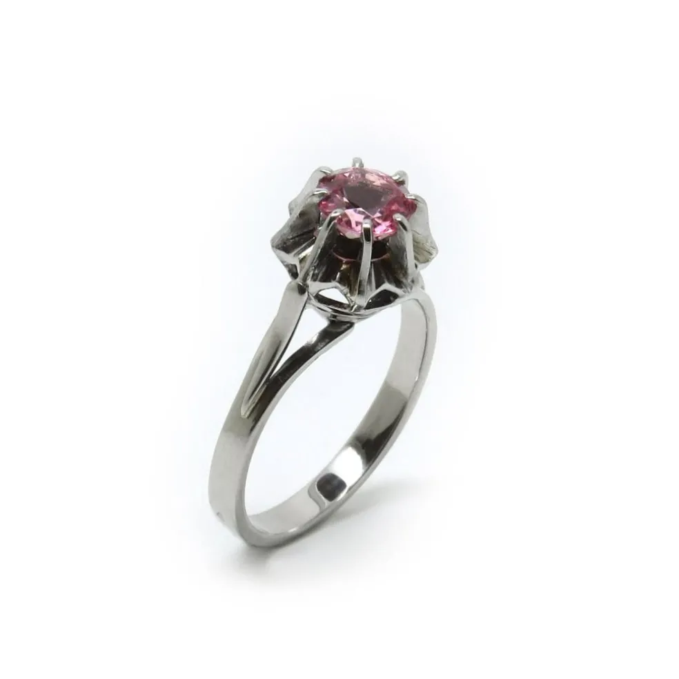 Bague Solitaire Tourmaline Rose