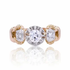 Bague solitaire vintage diamant