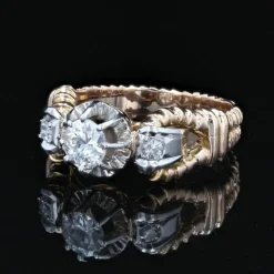 Bague solitaire vintage diamant