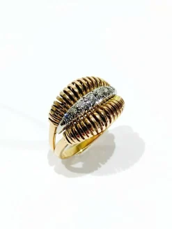 Bague Spirales or et Diamants