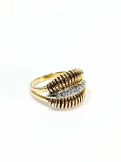 Bague Spirales or et Diamants