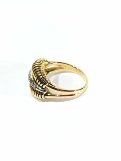 Bague Spirales or et Diamants