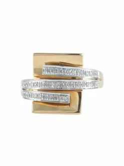BAGUE "SQUARE" OR & DIAMANTS