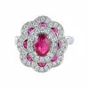 Bague Style 1900 Rubis Diamants