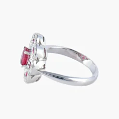 Bague Style 1900 Rubis Diamants