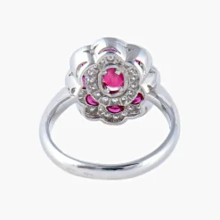 Bague Style 1900 Rubis Diamants