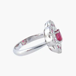 Bague Style 1900 Rubis Diamants