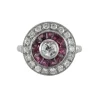 Bague style Art Déco Diamants et Rubis