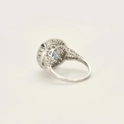 Bague style Art Déco diamants saphirs