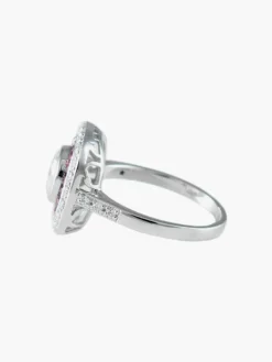 Bague style Art Déco diamants et Rubis