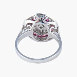 Bague style Art Déco Diamants et Rubis
