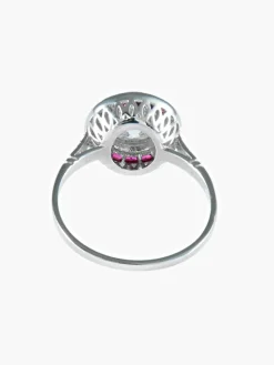 Bague style Art Déco Diamants Rubis