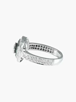 Bague style Art Déco diamants et tsavorites