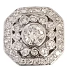 Bague Style Art Déco Octogonale Diamants Or Blanc