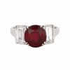 Bague style Art Déco or blanc, rubis et diamants