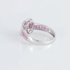 Bague style Art Déco Rubis Diamants