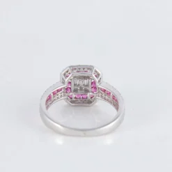 Bague style Art Déco Rubis Diamants