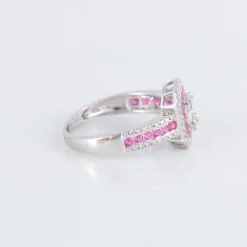 Bague style Art Déco Rubis Diamants