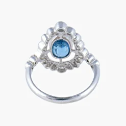Bague style art déco Saphir Diamants
