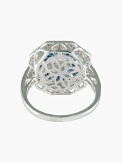 Bague style art déco saphirs et diamants