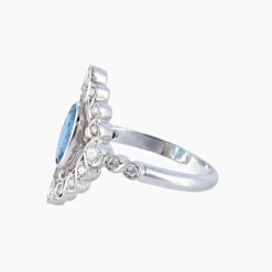 Bague style art déco Saphir Diamants