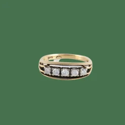 Bague style jarretière 5 Diamants