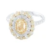 Bague style Marguerite Diamant jaune et diamants