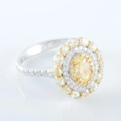 Bague style Marguerite Diamant jaune et diamants